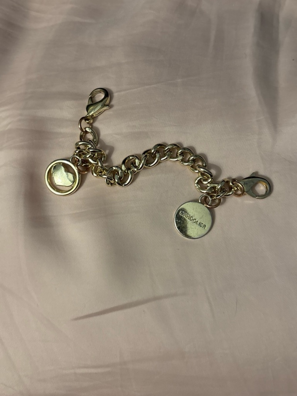 Bandolier Gold Charm Chain Wristlet Strap